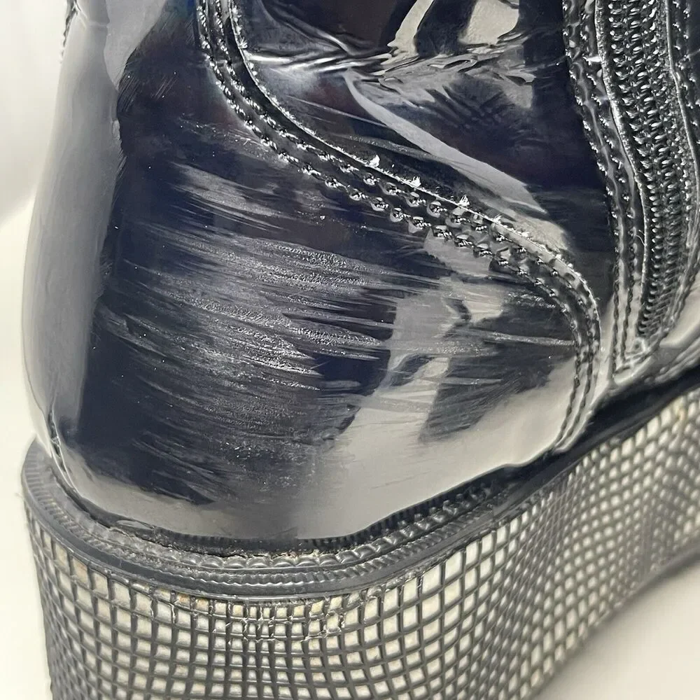 T.U.K. TUK Dolls Kill Platform Boots Womens 10 Black Creepers Wrapped Heel Goth